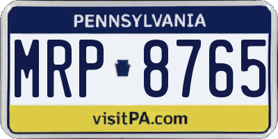 PA license plate MRP8765