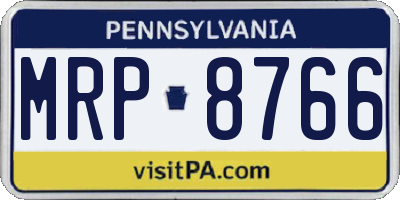PA license plate MRP8766