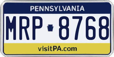 PA license plate MRP8768