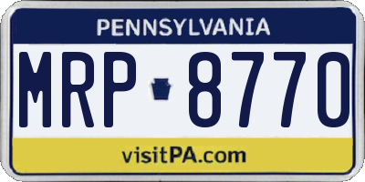 PA license plate MRP8770