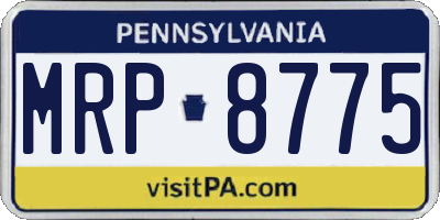 PA license plate MRP8775