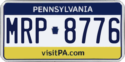 PA license plate MRP8776