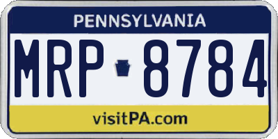 PA license plate MRP8784