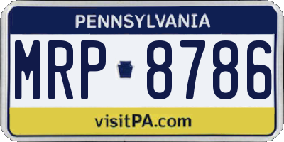 PA license plate MRP8786