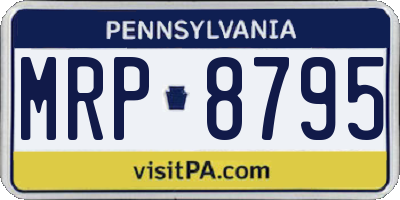 PA license plate MRP8795