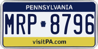 PA license plate MRP8796