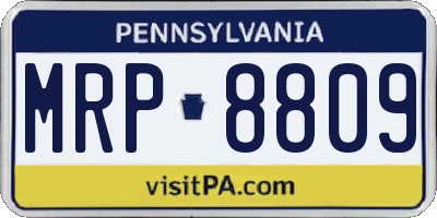 PA license plate MRP8809