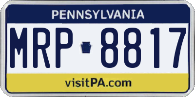 PA license plate MRP8817