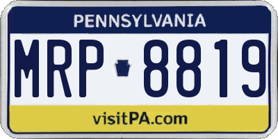 PA license plate MRP8819