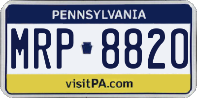 PA license plate MRP8820