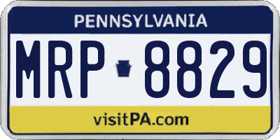 PA license plate MRP8829