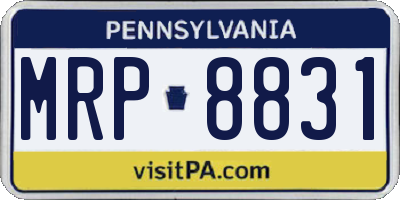 PA license plate MRP8831