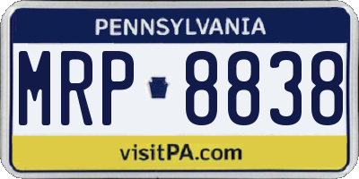 PA license plate MRP8838