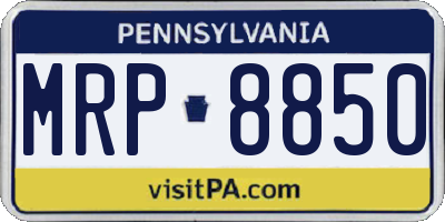 PA license plate MRP8850