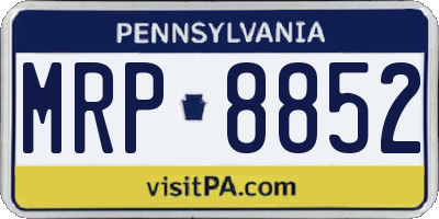 PA license plate MRP8852