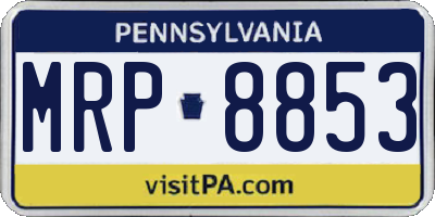 PA license plate MRP8853