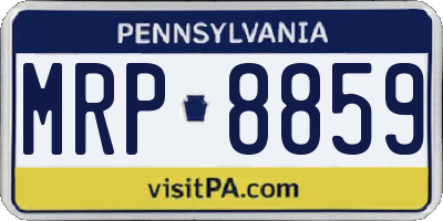 PA license plate MRP8859