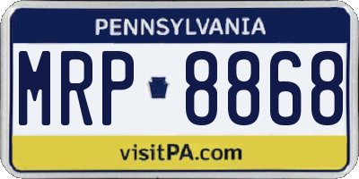 PA license plate MRP8868