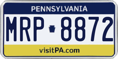 PA license plate MRP8872