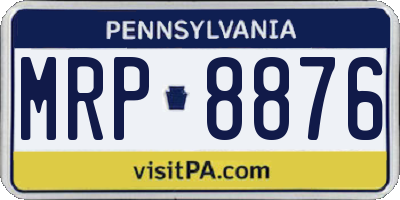PA license plate MRP8876