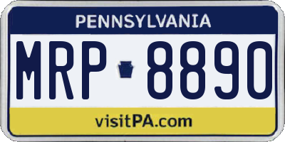 PA license plate MRP8890