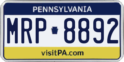 PA license plate MRP8892