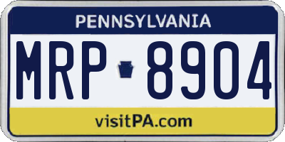 PA license plate MRP8904