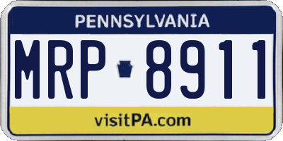 PA license plate MRP8911