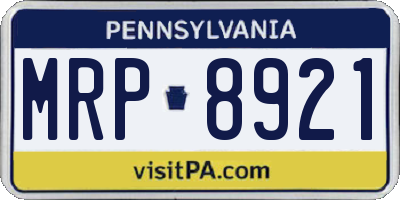 PA license plate MRP8921