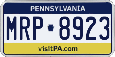 PA license plate MRP8923