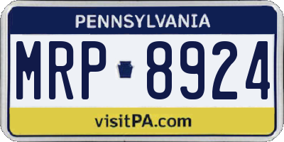 PA license plate MRP8924