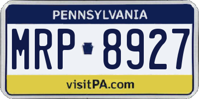 PA license plate MRP8927