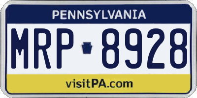 PA license plate MRP8928