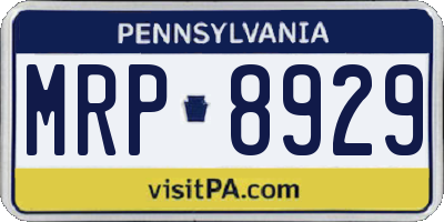 PA license plate MRP8929