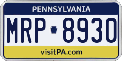 PA license plate MRP8930