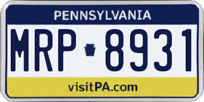 PA license plate MRP8931