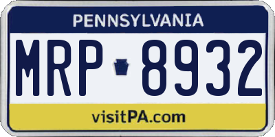 PA license plate MRP8932