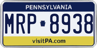 PA license plate MRP8938
