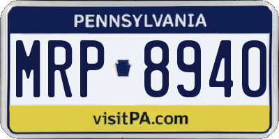 PA license plate MRP8940