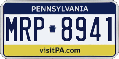 PA license plate MRP8941