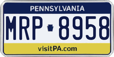 PA license plate MRP8958