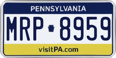 PA license plate MRP8959