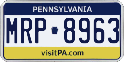 PA license plate MRP8963