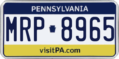 PA license plate MRP8965