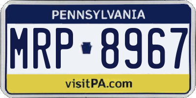 PA license plate MRP8967
