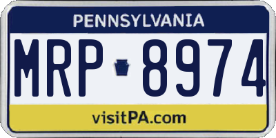PA license plate MRP8974