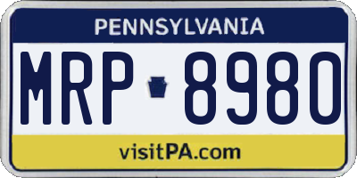 PA license plate MRP8980