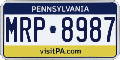 PA license plate MRP8987