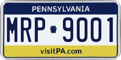 PA license plate MRP9001