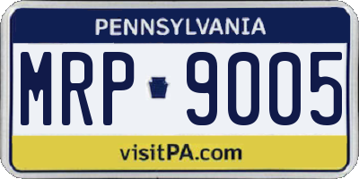 PA license plate MRP9005